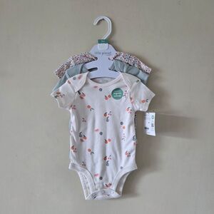 Little planet by carter's organic cotton pack of 3 baby girl onesies